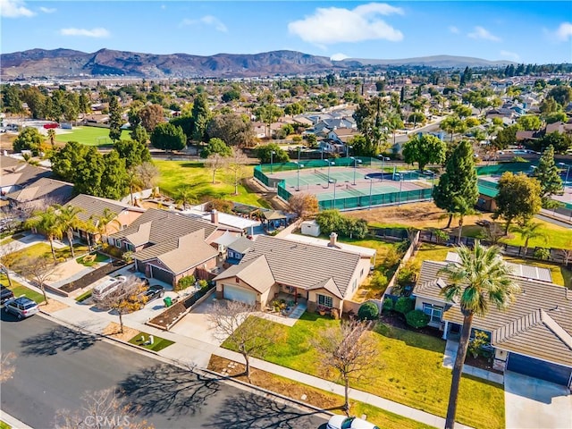 bird's eye view featuring a mountain view