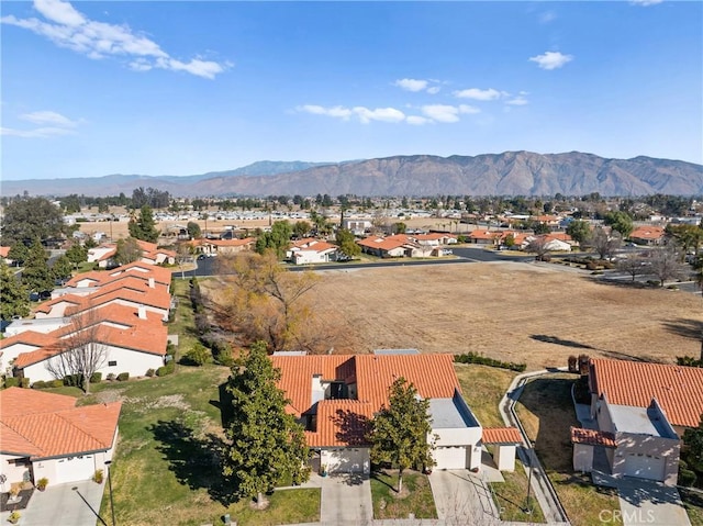 aerial view with a mountain view