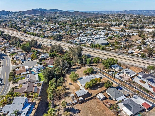 bird's eye view featuring a mountain view