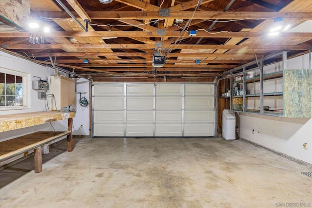 garage featuring a garage door opener