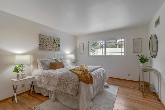 bedroom featuring light hardwood / wood-style flooring