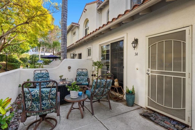 view of patio / terrace featuring a balcony