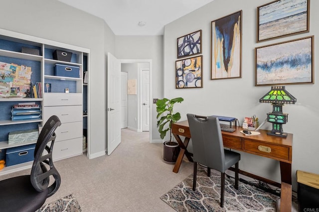 office area featuring carpet floors