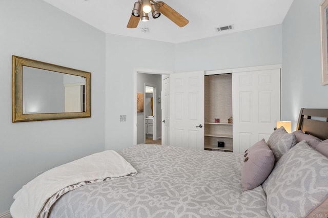 bedroom with ceiling fan