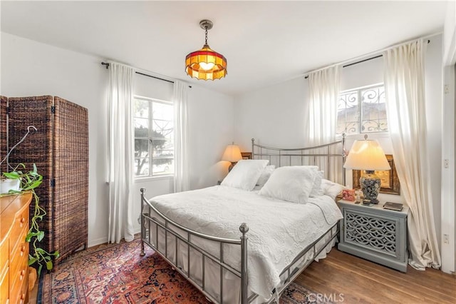 bedroom with wood-type flooring