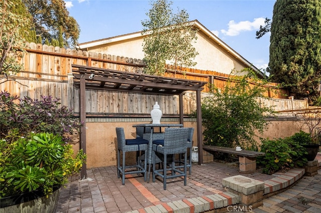 view of patio / terrace with a pergola