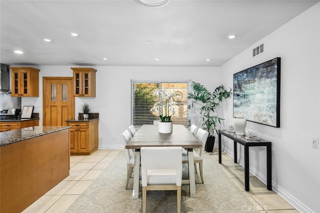 view of tiled dining room