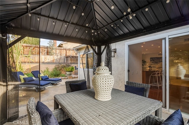 view of patio featuring a gazebo