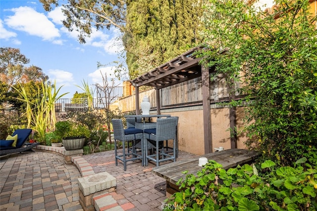 view of patio / terrace with a pergola