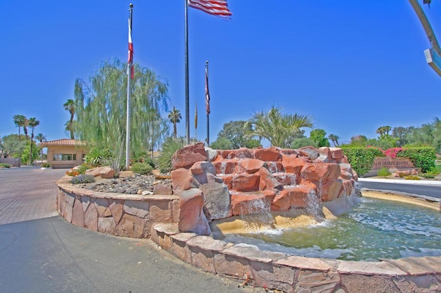 view of community sign