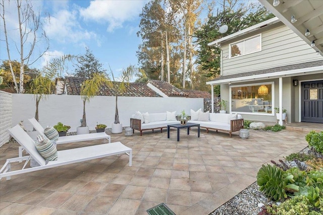 view of patio / terrace featuring an outdoor hangout area