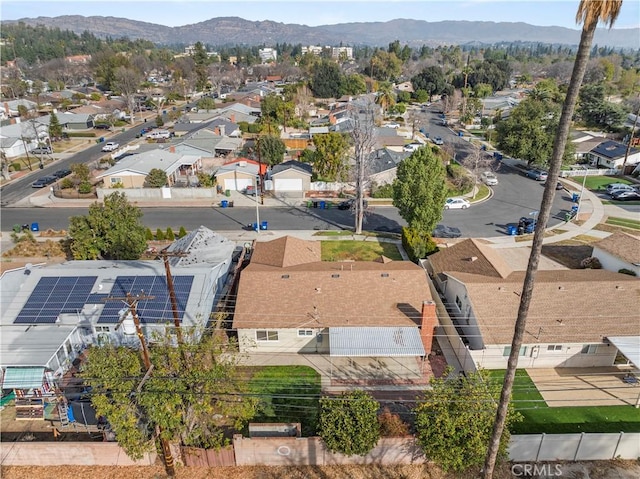 bird's eye view with a mountain view