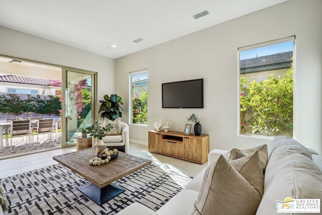 living room featuring light hardwood / wood-style floors