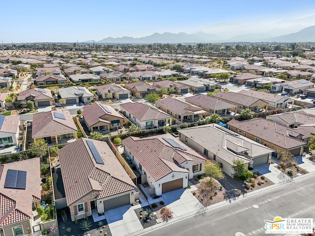 aerial view with a mountain view