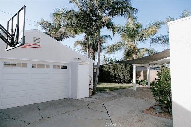 view of garage