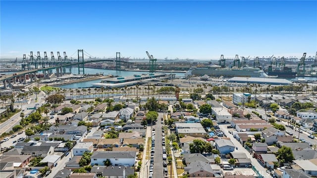233 W Oliver St, San Pedro, CA 90731 - aerial overview of property's location with a notable bridge and a nearby body of water