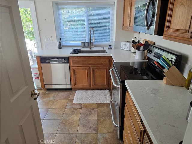 kitchen with stainless steel appliances and sink