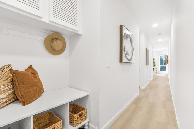 hallway featuring light wood-type flooring