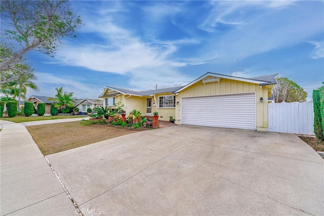 ranch-style house with a garage