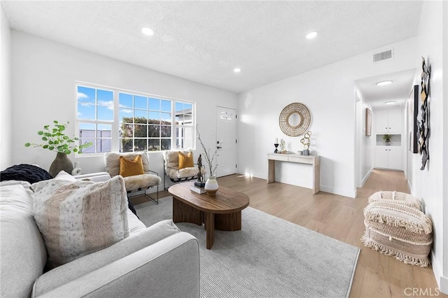 living room featuring light hardwood / wood-style floors