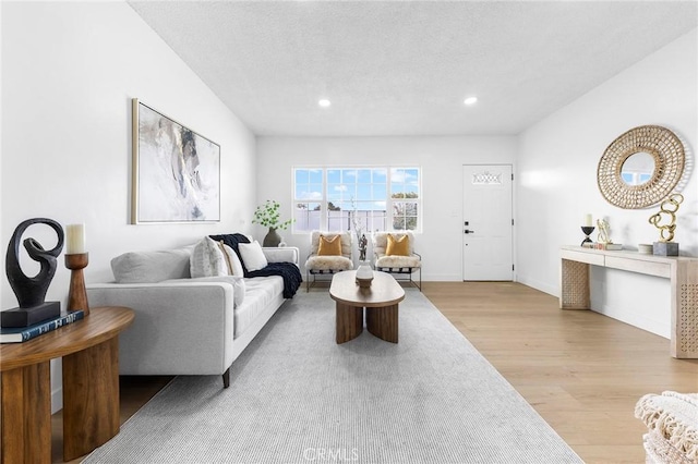 living room with light hardwood / wood-style floors