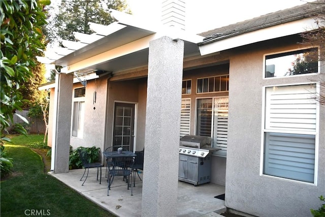 view of patio with area for grilling