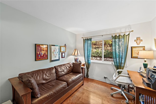 office space featuring light hardwood / wood-style flooring