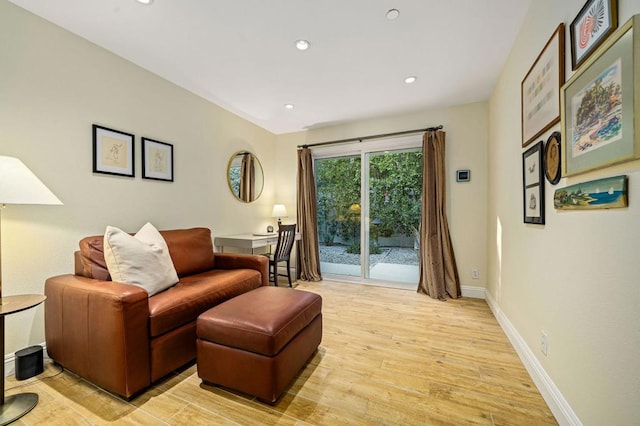 living room featuring light hardwood / wood-style flooring