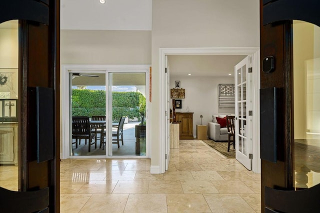 interior space with french doors