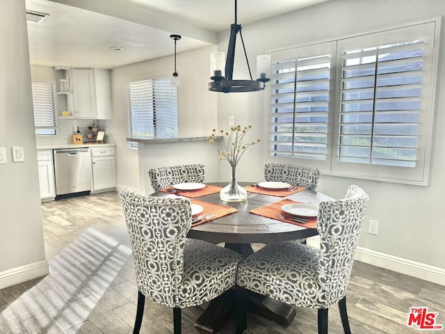 dining room with plenty of natural light