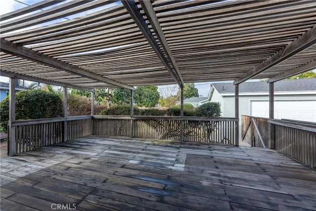 deck featuring a pergola