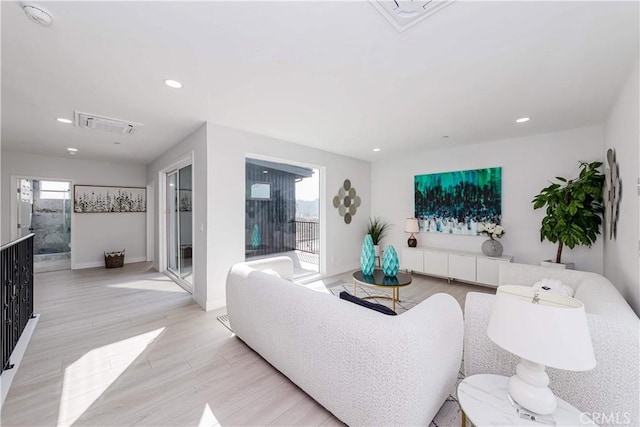 living room featuring light hardwood / wood-style floors