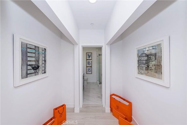 2926 Future St, Los Angeles, CA 90065 - hall featuring light marble finish flooring and baseboards