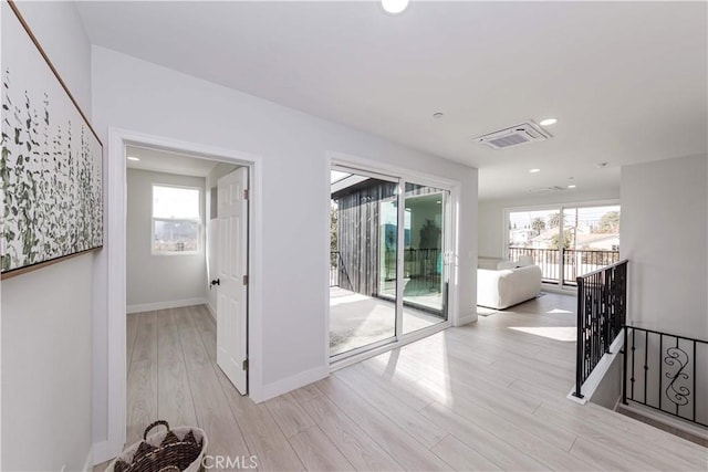 interior space featuring plenty of natural light and light wood-type flooring