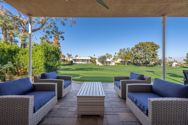 view of patio with outdoor lounge area