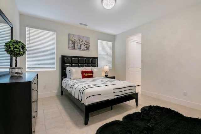 view of tiled bedroom