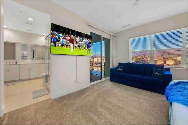 view of carpeted living room