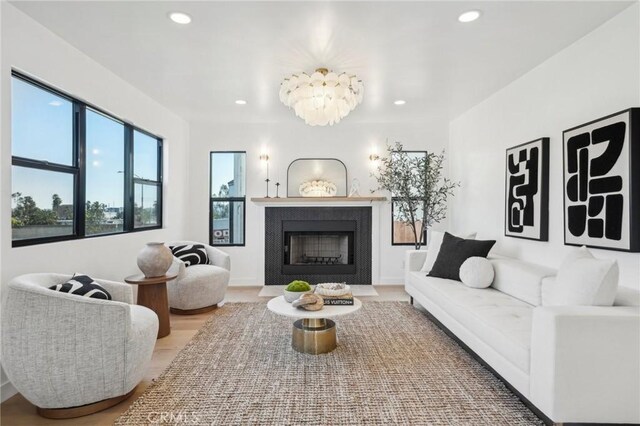 living room featuring hardwood / wood-style flooring