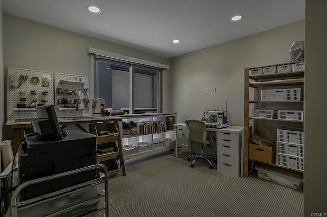 office area featuring carpet floors