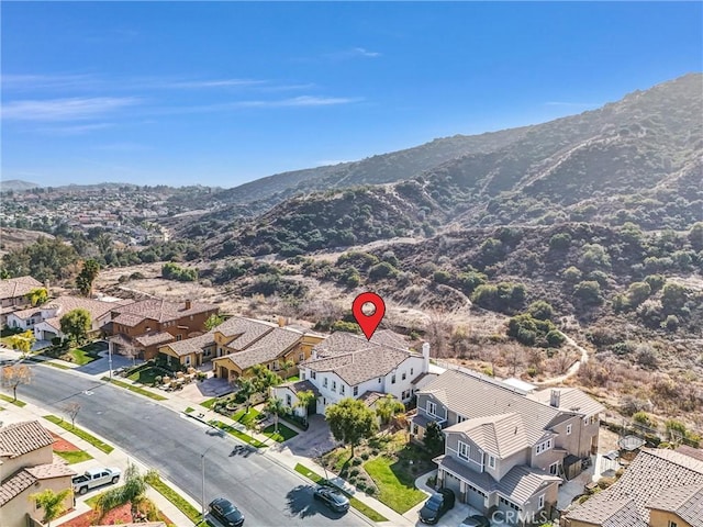 bird's eye view featuring a mountain view