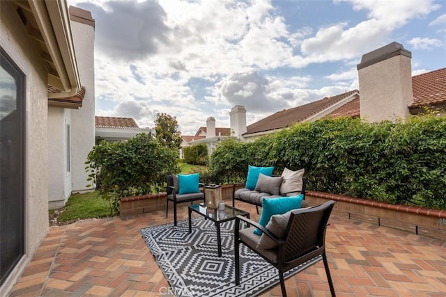 view of patio / terrace featuring an outdoor living space