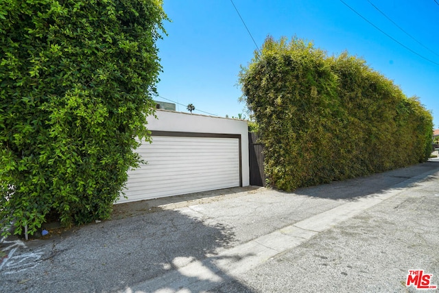 view of garage