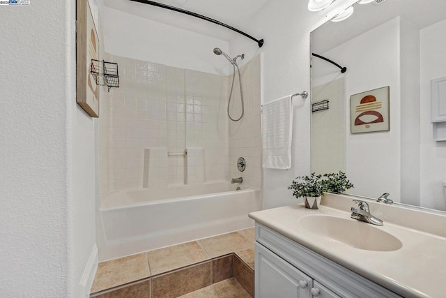 bathroom featuring vanity and shower / bathing tub combination