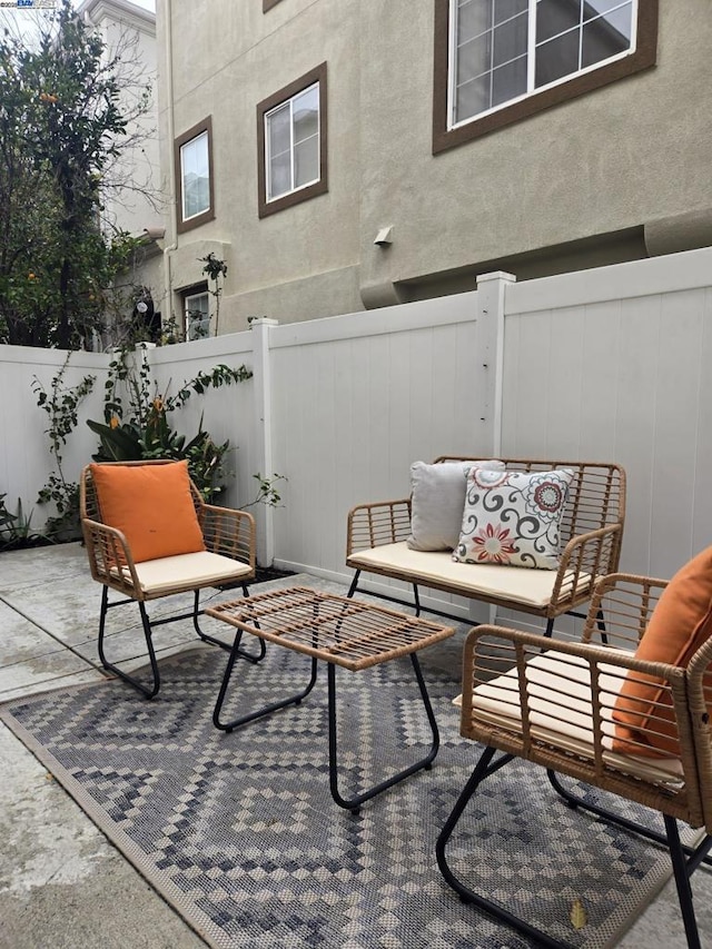 view of patio with an outdoor living space