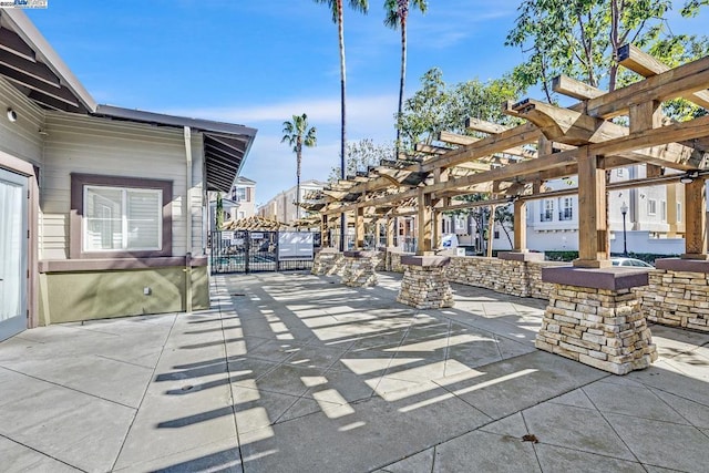 view of patio with a pergola