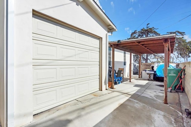 view of garage