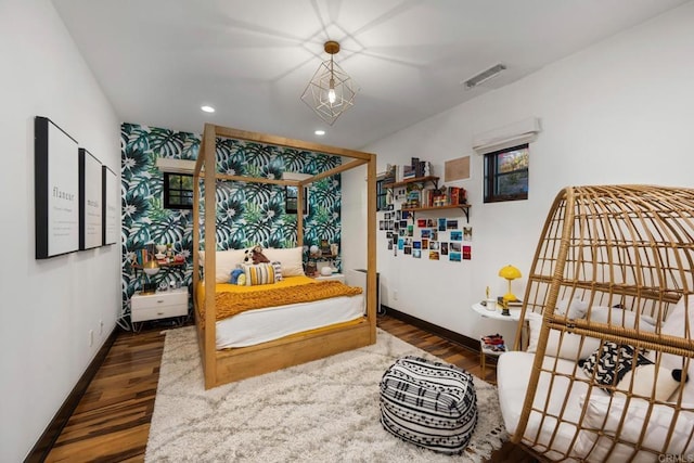 bedroom featuring dark wood-type flooring