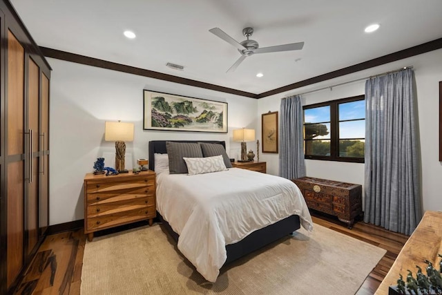 7795 Sendero Angelica, San Diego, CA 92127 - bedroom featuring light wood-style floors, recessed lighting, and ceiling fan