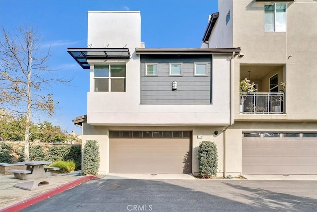 exterior space featuring a garage