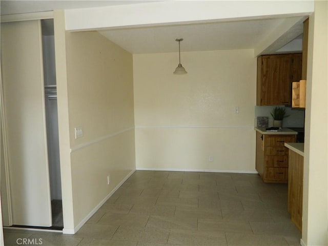 view of unfurnished dining area